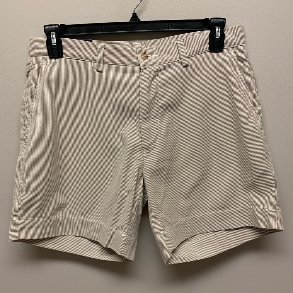 Polo Ralph Lauren 32 Brown Flat Front Seersucker